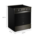 Whirlpool® Cuisinière électrique inteligente à commandes frontales de 30 pouces avec technologie de cuisson à air, revêtement WipeClean™, vapeur/auto-nettoyage, préchauffage à grande vitesse et capacité de 5.3 pi cu YWSES7530RV