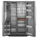 Kitchenaid® Réfrigérateur côte à côte à profondeur de comptoir, avec distributeur d’eau et de glaçons extérieur et fini PrintShield™ - 20.8 pi cu KRSC536RPS