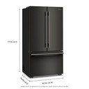 Kitchenaid® Réfrigérateur à portes françaises et profondeur de comptoir avec distributeur intérieur - 24 pi cu et 26 po KRFC236SBE