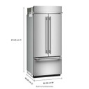 Kitchenaid® Réfrigérateur à portes françaises et congélateur inférieur - 36 po - 20.8 pi cu KBFN536SPS