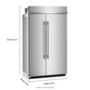 Kitchenaid® Réfrigérateur côte à côte encastré avec intérieur platine - 48 po - 30 pi cu KBSN748SPS