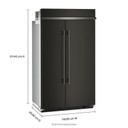 Kitchenaid® Réfrigérateur côte à côte encastré avec intérieur platine - 48 po - 30 pi cu KBSN748SBE