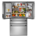 Kitchenaid® Réfrigérateur à portes françaises avec distributeur d’eau et de glaçons extérieur et tiroir réfrigéré pleine largeur FreshChill™ - 29 pi cu KRMF436SPS