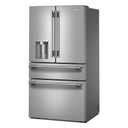 Kitchenaid® Réfrigérateur à portes françaises avec distributeur d’eau et de glaçons extérieur et tiroir réfrigéré pleine largeur FreshChill™ - 29 pi cu KRMF436SPS