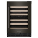 Kitchenaid® Cellier sous le comptoir avec porte-bouteilles à devant en bois à pleine extension - 24 po KUWR524SBE