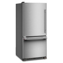 Kitchenaid® Réfrigérateur à congélateur inférieur et profondeur standard avec porte à charnière à gauche de 19 pi cu - 30 po KRBL130SPS