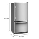 Kitchenaid® Réfrigérateur à congélateur inférieur et profondeur standard avec porte à charnière à droite de 22 pi cu - 33 po KRBR133SPS