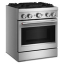 Cuisinière bicombustible non encastrée de style commercial à 4 brûleurs avec friture à air KitchenAid® - 30 po KFDS930SSS