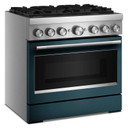 Kitchenaid® Cuisinière bicombustible de style commercial à 6 brûleurs avec mode de friture à air sans préchauffage de 36 po KFDS936SAG