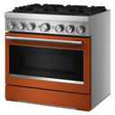 Kitchenaid® Cuisinière bicombustible de style commercial à 6 brûleurs avec mode de friture à air sans préchauffage de 36 po KFDS936SSC