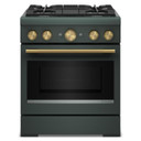 Cuisinière bicombustible de style commercial à 4 brûleurs avec mode de friture à air sans préchauffage KitchenAid® de 30 po KFDS930SJP