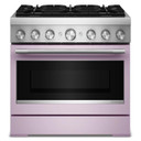 Kitchenaid® Cuisinière bicombustible de style commercial à 6 brûleurs avec mode de friture à air sans préchauffage de 36 po KFDS936SWF
