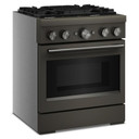 Cuisinière bicombustible de style commercial à 4 brûleurs avec mode de friture à air sans préchauffage KitchenAid® de 30 po KFDS930SBE
