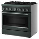 Cuisinière bicombustible de style commercial à 6 brûleurs avec mode de friture à air sans préchauffage KitchenAid® de 36 po KFDS936SJP