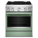 Kitchenaid® Cuisinière bicombustible de style commercial à 4 brûleurs avec mode de friture à air sans préchauffage de 30 po KFDS930SDC