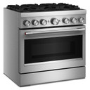 Cuisinière bicombustible de style commercial à 6 brûleurs avec mode de friture à air sans préchauffage KitchenAid® de 36 po KFDS936SSS