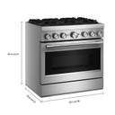Cuisinière bicombustible de style commercial à 6 brûleurs avec mode de friture à air sans préchauffage KitchenAid® de 36 po KFDS936SSS
