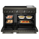 Cuisinière à induction non encastrée de style commercial à 6 éléments avec plaque chauffante KitchenAid® de 48 po KFID948SBE