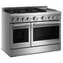 Table de cuisson commerciale au gaz à 6 brûleurs avec plaque chauffante KitchenAid® de 48 po KFGD948SSS