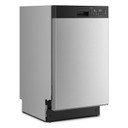 Whirlpool® Lave-vaisselle en acier inoxydable avec cycle demi-charge et bras gicleurs triples - 48 dBA - 18 po WDFS5118SS