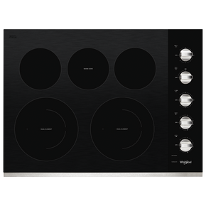 Whirlpool® Table de cuisson électrique en vitrocéramique avec deux éléments radiants doubles - 30 po WCE77US0HS