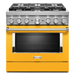 Cuisinière commerciale intelligente bicombustible KitchenAid®, 6 brûleurs, 36 po KFDC506JYP