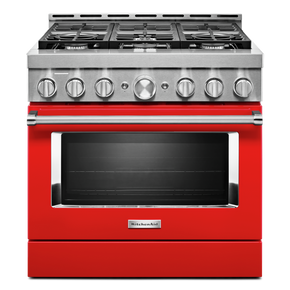 Cuisinière commerciale intelligente au gaz KitchenAid®, 6 brûleurs, 36 po KFGC506JPA