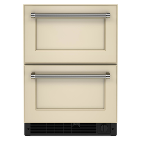 Réfrigérateur/congélateur sous le comptoir à double tiroir prêt pour le panneau de recouvrement - 24 po KitchenAid® KUDF204KPA
