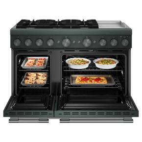 Table de cuisson bicombustible à 6 brûleurs avec plaque chauffante  KitchenAid® de 48 po KFDD948SJP