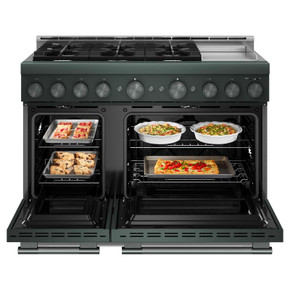 Table de cuisson commerciale au gaz à 6 brûleurs avec plaque chauffante  KitchenAid® de 48 po KFGD948SJP