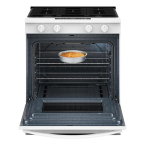 Whirlpool® Cuisinière au gaz intelligente avec mode sans préchauffage et nettoyage à la vapeur de 30 po WSGS3330TW