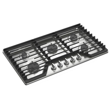 Whirlpool® Table de cuisson au gaz avec grilles en fonte à charnière EZ-2-Lift™, 36 po WCGK5036PS