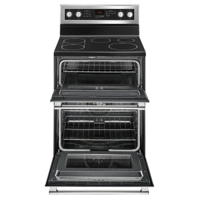 Maytag® Cuisinière électrique à four double et convection véritable - 30 po - 6.7 pi cu YMET8800FZ