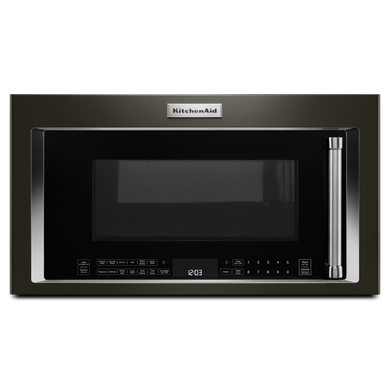 Four à micro-ondes à convection et hotte intégrée KitchenAid® avec mode de friture à air YKMHC319LBS