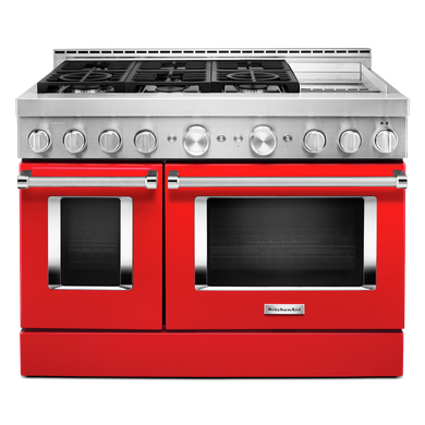 Cuisinière commerciale intelligente au gaz KitchenAid® avec plaque chauffante, 48 po KFGC558JPA