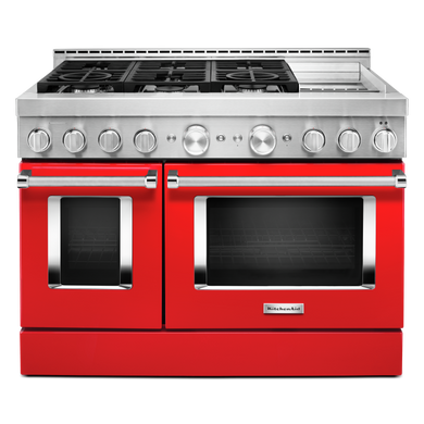 Cuisinière commerciale intelligente au gaz KitchenAid® avec plaque chauffante, 48 po KFGC558JPA