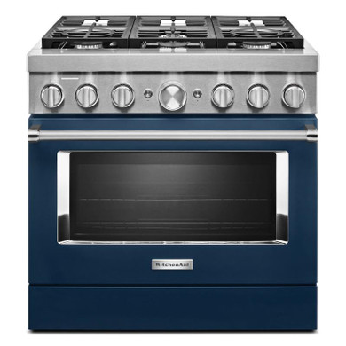 Cuisinière commerciale intelligente bicombustible KitchenAid®, 6 brûleurs, 36 po KFDC506JIB