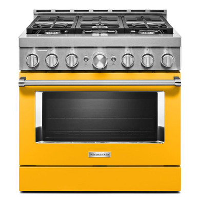 Cuisinière commerciale intelligente au gaz KitchenAid®, 6 brûleurs, 36 po KFGC506JYP