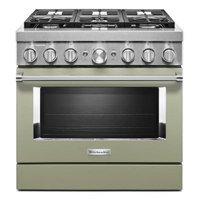Cuisinière commerciale intelligente bicombustible KitchenAid®, 6 brûleurs, 36 po KFDC506JAV