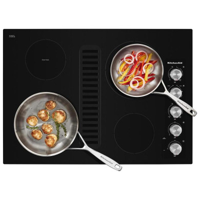 Kitchenaid® Table de cuisson électrique à évacuation descendante avec 4 éléments - 30 po KCED600GBL