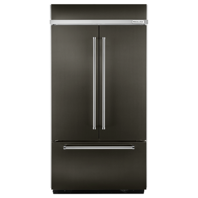 Kitchenaid® Réfrigérateur encastré à portes françaises en inox avec design intérieur platine et fini PrintShieldTM - 24.2 pi cu - 42 po KBFN502EBS