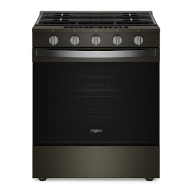 Whirlpool® Cuisinière au gaz intelligente à commandes frontales de 30 pouces avec technologie de cuisson à air, vapeur/auto-nettoyage, préchauffage à grande vitesse et capacité de 5.3 pi cu WSGS7530RV