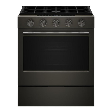 Kitchenaid® Cuisinière au gaz coulissante intelligente avec modes de cuisson à convection et brûleur 2 en 1 - 5 pi cu KSGS530SBE