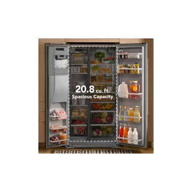 Kitchenaid® Réfrigérateur côte à côte à profondeur de comptoir, avec distributeur d’eau et de glaçons extérieur et fini genièvre - 20.8 pi cu KRSC536RJP