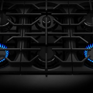 Cuisinière au gaz de style commercial à 6 brûleurs avec mode de friture à air sans préchauffage KitchenAid® de 36 po KFGS936SJP