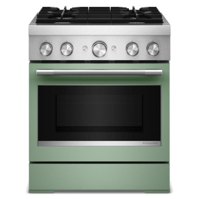Kitchenaid® Cuisinière bicombustible de style commercial à 4 brûleurs avec mode de friture à air sans préchauffage de 30 po KFDS930SDC