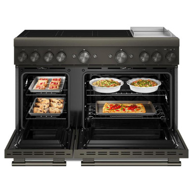 Cuisinière à induction non encastrée de style commercial à 6 éléments avec plaque chauffante KitchenAid® de 48 po KFID948SBE