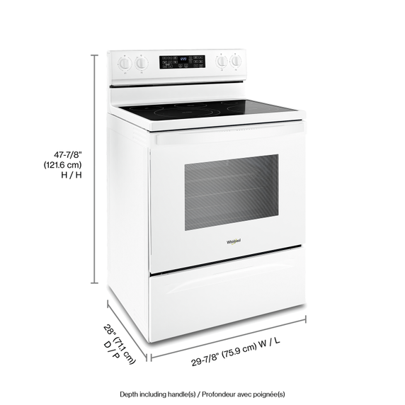 Cuisinière électrique 5 en 1 avec four à friture à l’air - 5.3 pi cu Whirlpool® YWFE550S0LW