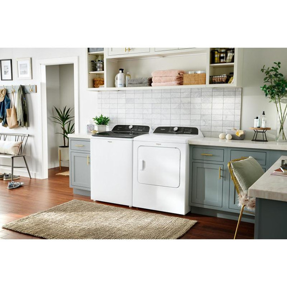 Whirlpool® Sécheuse au gaz à chargement vertical avec détection d’humidité - 7 pi cu WGD6150PW