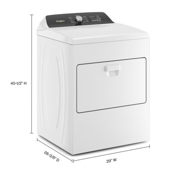 Whirlpool® Sécheuse au gaz à chargement vertical avec capteur d’humidité - 7 pi cu WGD5010LW